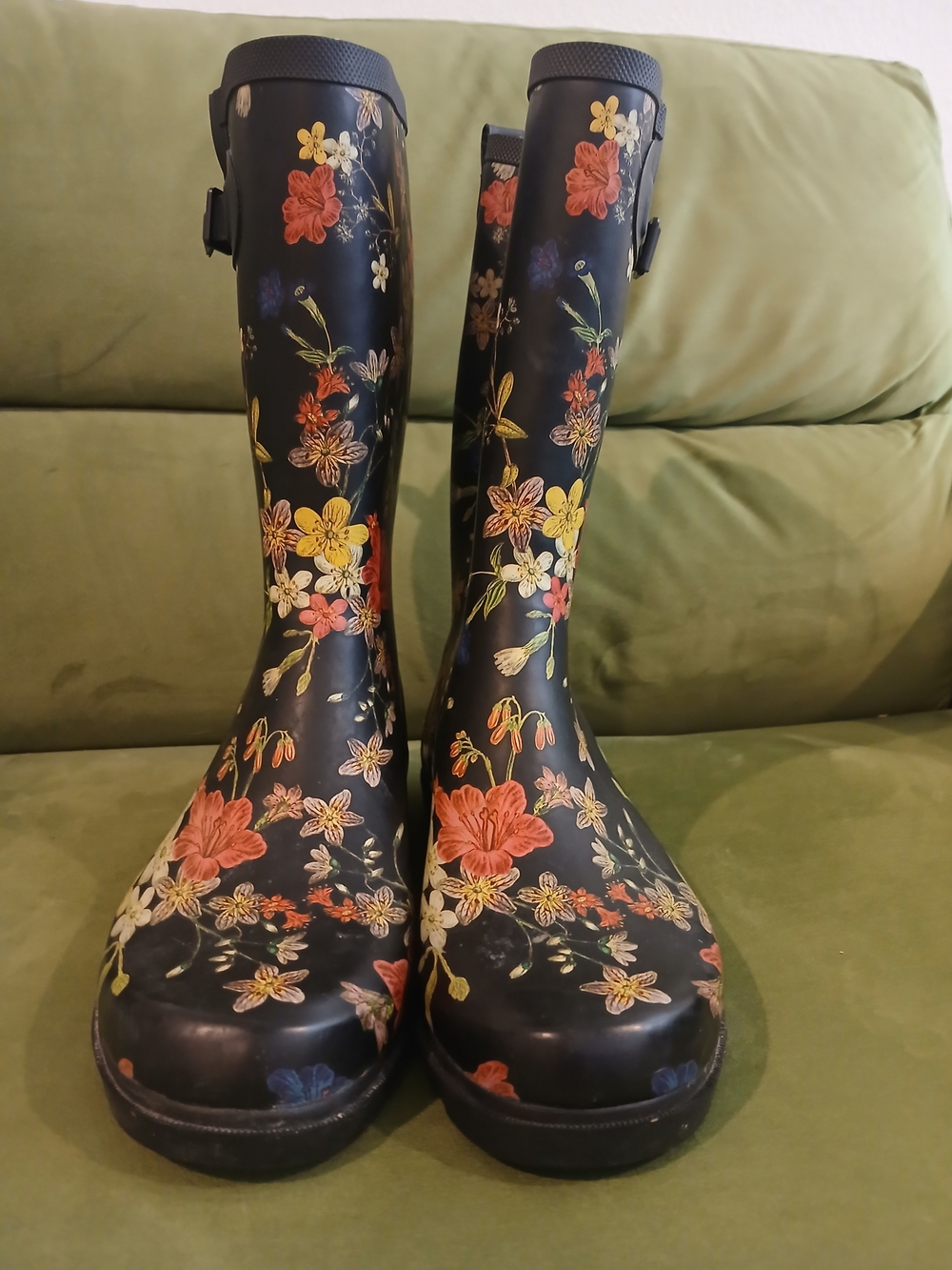 Target Black Floral Women's Rain Boots